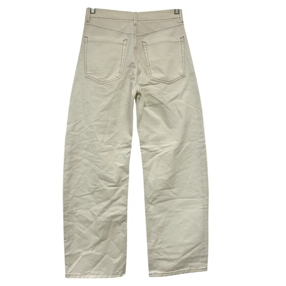 Zara Womens Jeans EU 38 US 6 Barrel-Leg White High-Waist Stretch 6045/051 NWT - Picture 2 of 16